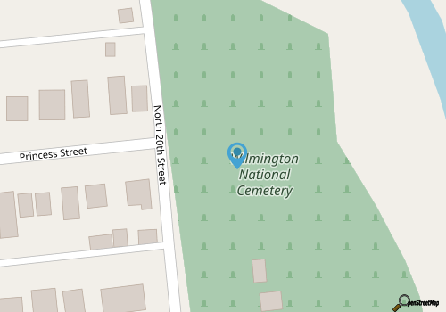 Wilmington National Cemetary map location