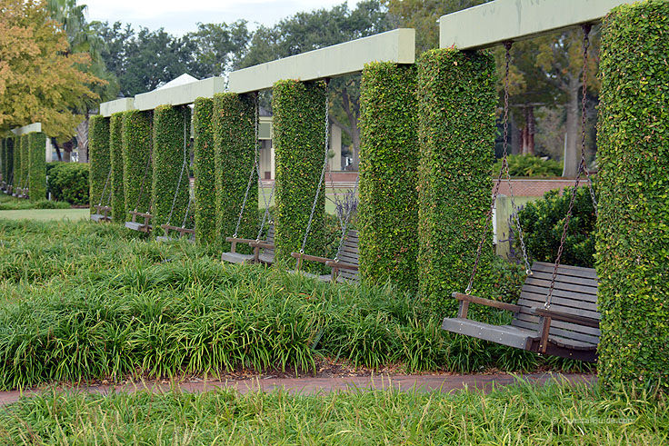 Waterfront swinging benches in Beaufort SC