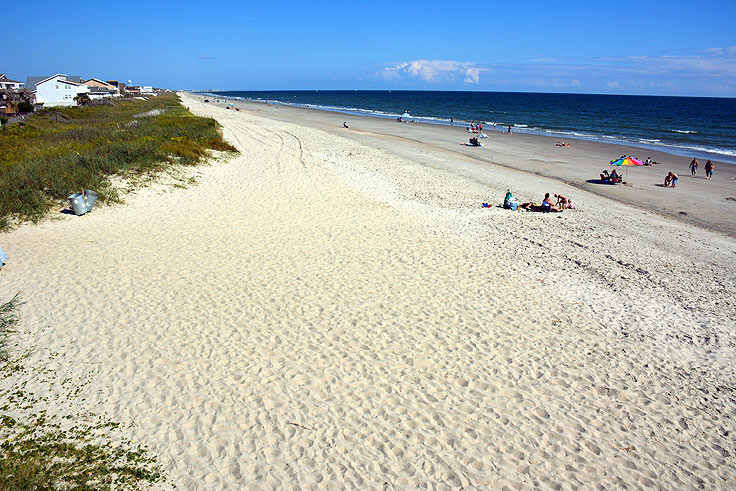 A view of the beach from Holden Beach Pier