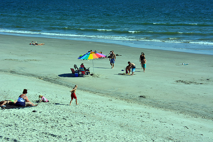 A view of the beach from Holden Beach Pier