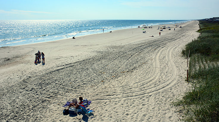 A view of the beach from Holden Beach Pier