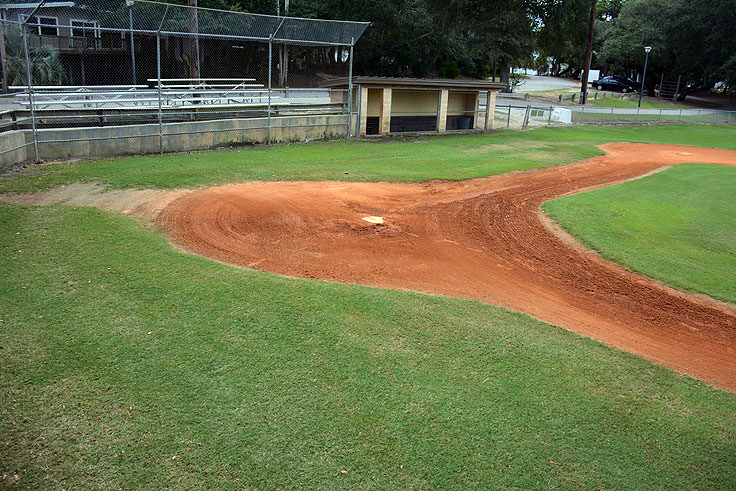 A baseball field at Mclean Park in Myrtle Beach, SC
