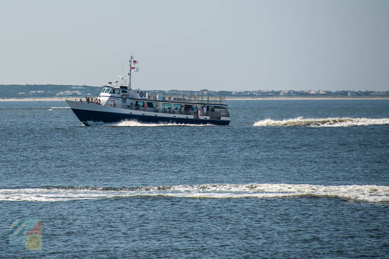 The Bald Head Island Ferry provides an inexpensive way to boat near Southport NC