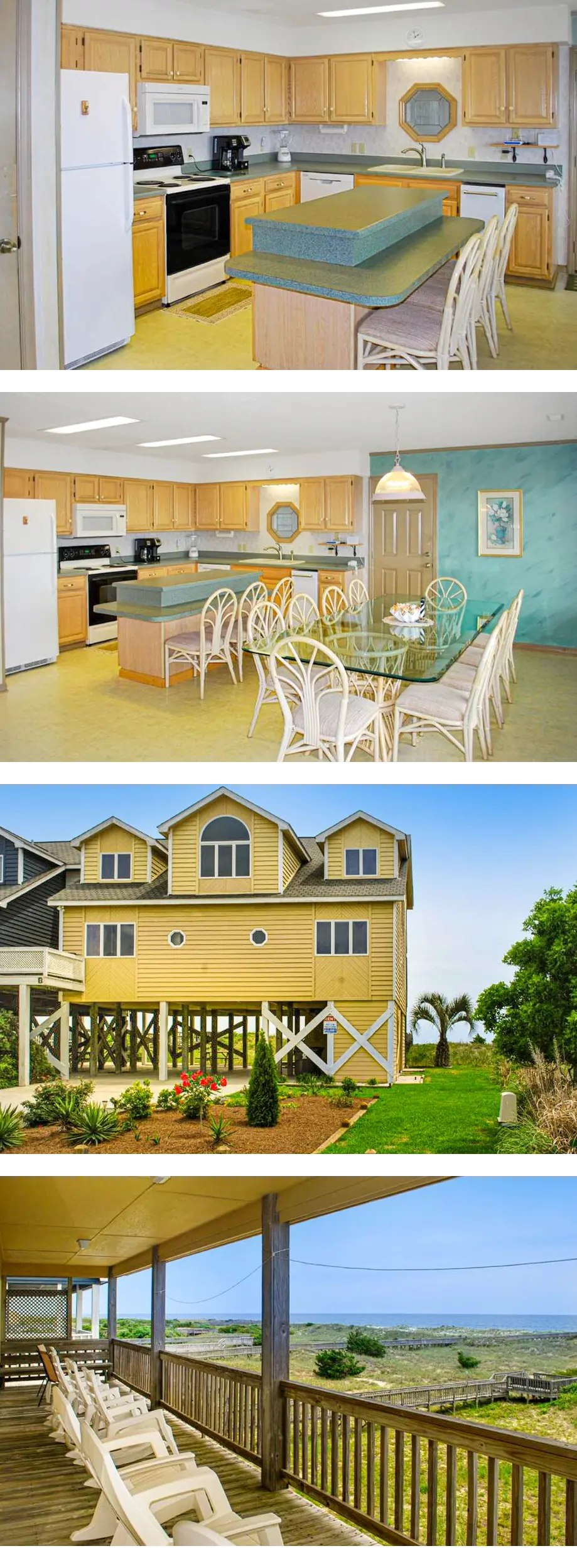 Oceanfront, two-level duplex with sundeck, washer/dryer, & central AC