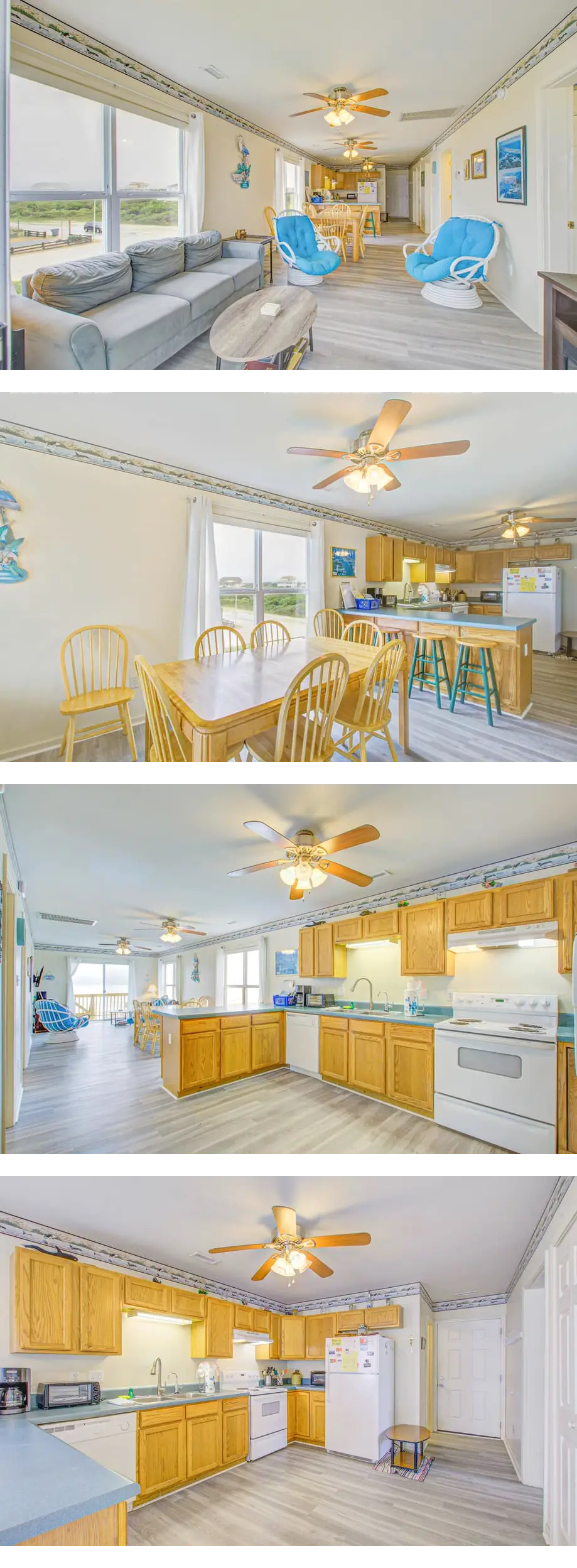 Oceanfront house with fireplace, central AC, W/D & outdoor shower - dog-friendly