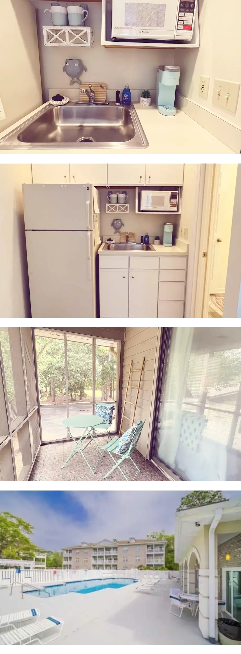 Luxury studio suite in Sea Trail. Close to beach. Wonderful screen in porch. 