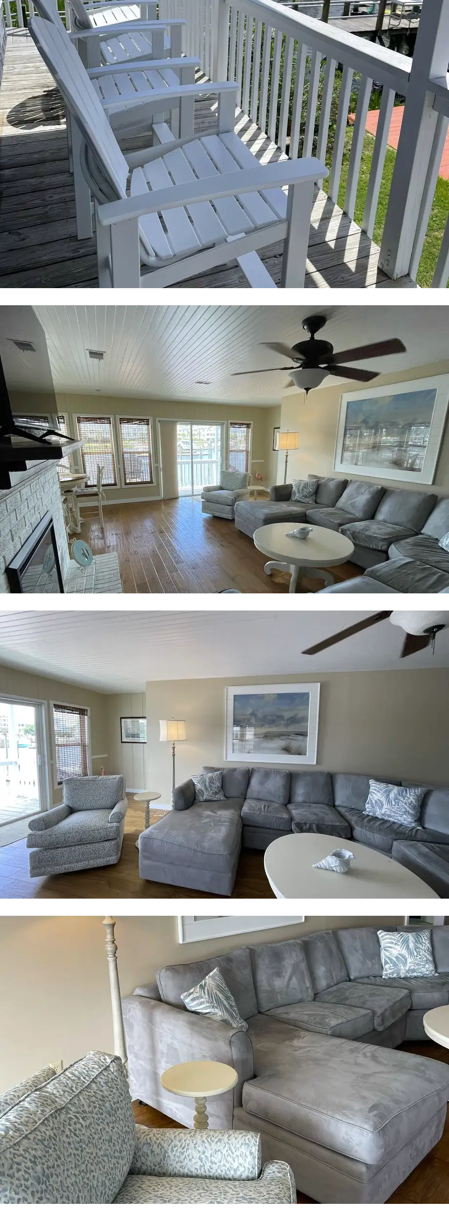 Located directly on canal w/ beautiful water front views — one block from beach